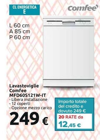 Carrefour Iper Lavastoviglie comfee mfd60s121w-it offerta