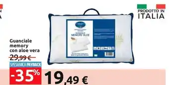Guanciale memory con aloe vera