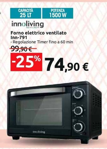 MXD Forno Elettrico 70 L offerta di MD Discount