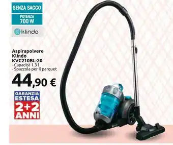 Carrefour Iper Aspirapolvere klindo kvc210bl-20 offerta