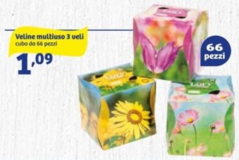 In'S Mercato Veline multiuso 3 veli cubo da 66 pezzi offerta