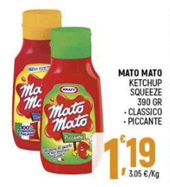 Mato Mato Ketchup Squeeze 390 gr Classico - Piccante
