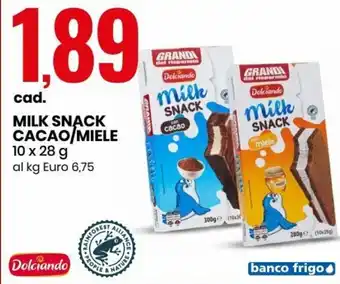 Eurospin Dolciando Milk Snack Cacao/Miele 10x28 g offerta