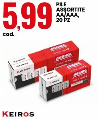 Eurospin Keiros Pila Assortite AA/AAA, 20pz offerta