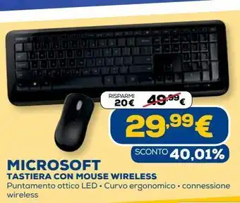 Microsoft tastiera con mouse wireless