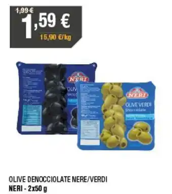 Neri Olive Denocciolate Nere/Verdi 2x50 g