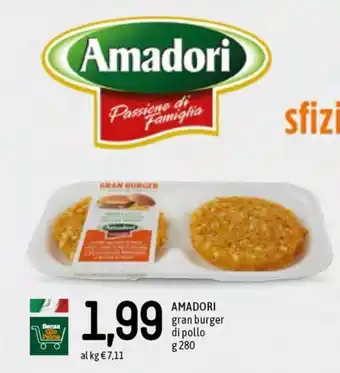 Famila Amadori gran burger di pollo g280 offerta