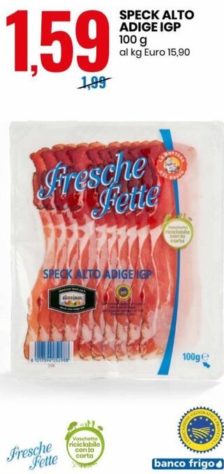 Eurospin Speck Alto Adige IGP 100 g offerta