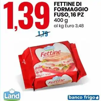 Eurospin Land Fettine di Formaggio Fuso, 16 pz 400 g offerta