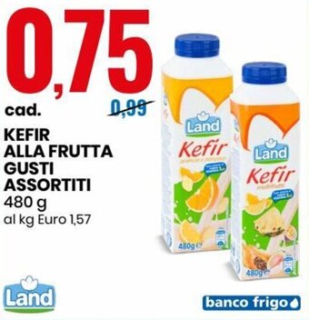 Eurospin Land Kefir Alla Frutta Gusti Assortiti 480 g offerta