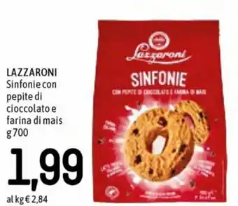 Famila Lazzaroni Sinfonie Con Pepite di Cioccolato e Farina di Mais g 700 offerta