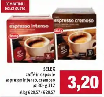 Famila Selex Caffé In Capsule Espresso Intenso, Cremoso pz 30 - g 112 offerta