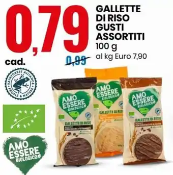 Eurospin Amo Essere Biologico Gallette di Riso Gusti Assortiti 100 g offerta