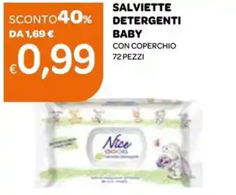 Ekom Nice Baby Salviette Detergenti 72 pezzi offerta