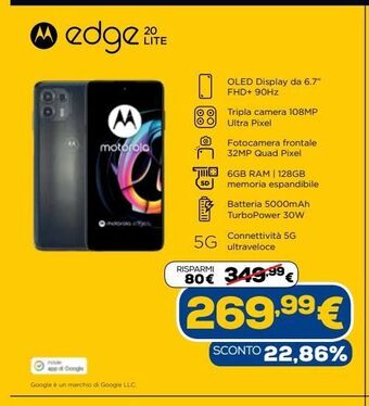 Euronics Motorola edge 20 lite offerta