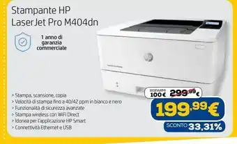 Euronics Stampante hp leserjet pro offerta