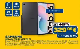 Euronics Samsung galaxy tab s6 lite wifi offerta