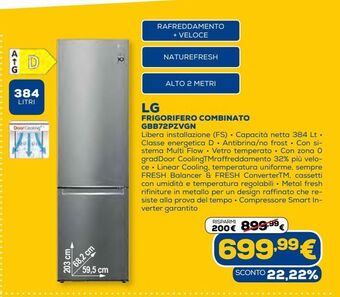 Euronics Lg frigorifero combinato offerta