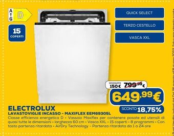 Euronics Electrolux lavastoviglie incasso offerta