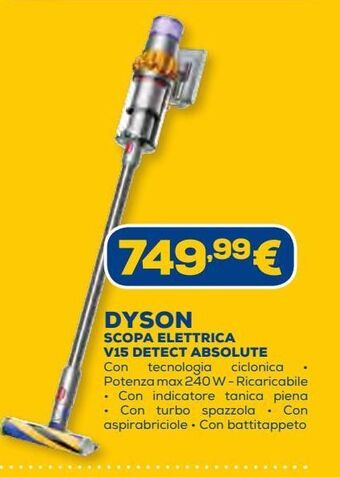 Euronics Dyson scopa elettrica v15 detect absolute offerta