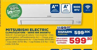 Euronics Mitsubishi electric climatizzatore offerta