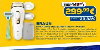 Euronics Braun epilatore silk expert pro 5 offerta