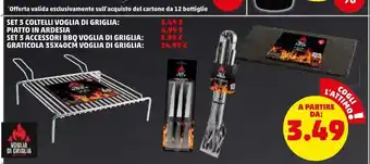 PENNY Set 3 coltelli voglia di griglia: piatto in ardesia set 3 accessori bbq voglia di griglia: graticola 35x40cm voglia di grigli offerta