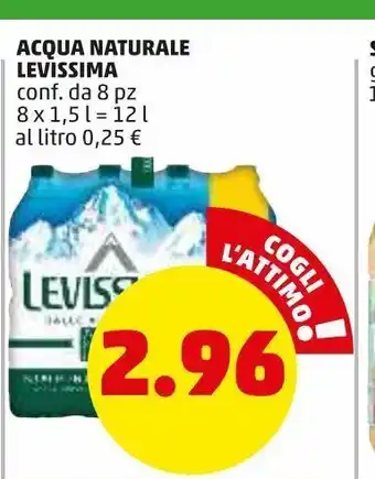 PENNY Acqua naturale conf. da 8 pz levissima offerta