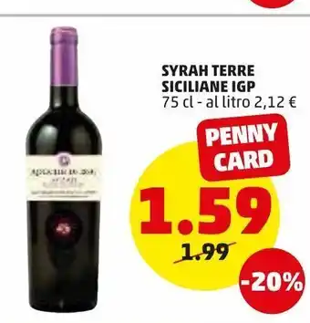 PENNY Syrah terre siciliane igp 75cl offerta