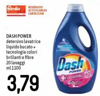 Famila Dash Power Detersivo Lavatrice Liquido Bucato + Tecnologia Colori Brillanti e Fibre 20 Lavaggi ml 1100 offerta
