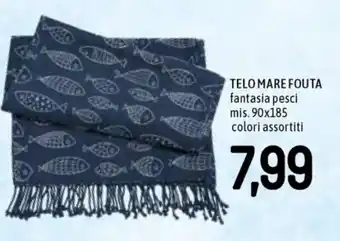 Famila Telo Mare Fouta Fantasia Pesci Mis 90 x 185 offerta