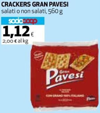 Ipercoop Crackers Gran Pavesi Salati o Non Salati 560 g offerta
