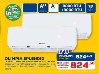 Euronics Olimpia splendid climatizzatore serie aryal offerta