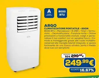 Euronics Argo climatizzatore portatile offerta