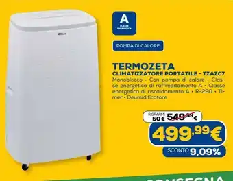 Euronics Termozeta climatizzatore portatile offerta