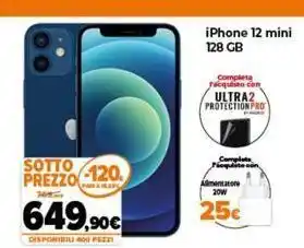Domex Expert Iphone 12 mini 128 gb completa jacquisto con ultra2 protection pro complets alimentatore 20w 25€ offerta