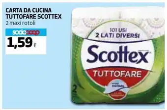 Ipercoop Carta Da Cucina Tuttofare Scottex 2 maxi rotoli offerta