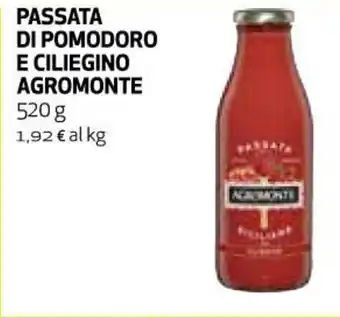 Ipercoop Passata Di Pomodoro E Ciliegino Agromonte 520 g offerta