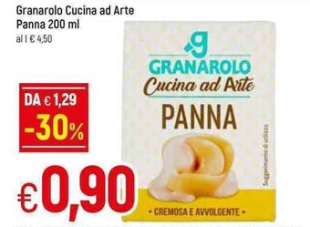 Famila Granarolo Cucina ad Arte Panna 200 ml offerta