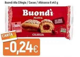 Famila Buondì Motta Alla Ciliegia / Cacao / Albicocca 6 x 43 g offerta