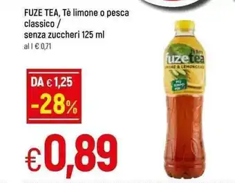 Famila Fuze Tea, Tè limone o pesca classico / senza zuccheri 125 ml offerta
