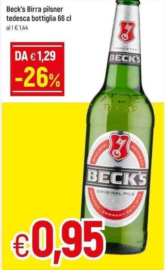 Famila Beck's Birra pilsner tedesca bottiglia 66 cl offerta