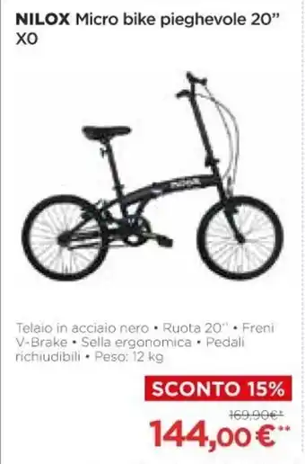 Ipercoop Nilox Micro bike pieghevole 20''XO offerta