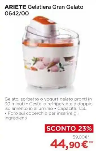 Ipercoop Ariete Gelatiera Gran Gelato offerta