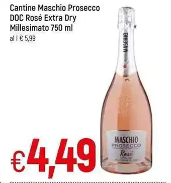 Famila Cantine Maschio Prosecco DOC Rosé Extra Dry Millesimato 750 ml offerta