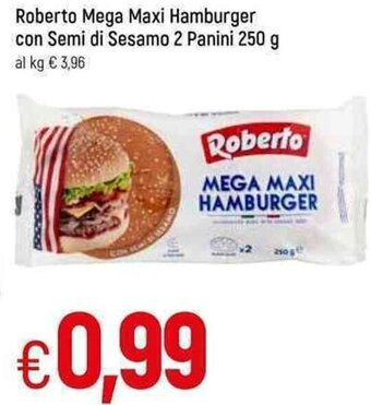 Famila Roberto Mega Maxi Hamburger con Semi di Sesamo 2 Panini 250 g offerta