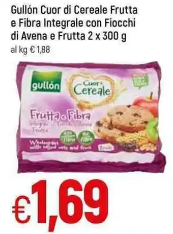 Famila Gullón Cuor di Cereale Frutta e Fibra Integrale con Fiocchi di Avena e Frutta 2 x 300 g offerta