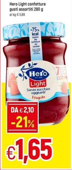 Famila Hero Light confetture gusti assortiti 280 g offerta
