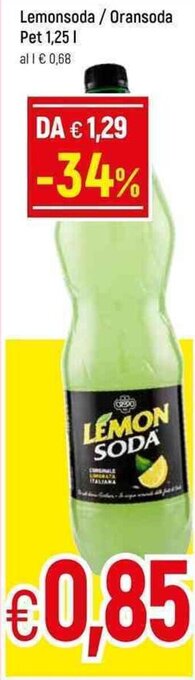 Lemonsoda/Oransoda Pet 1,25 l
