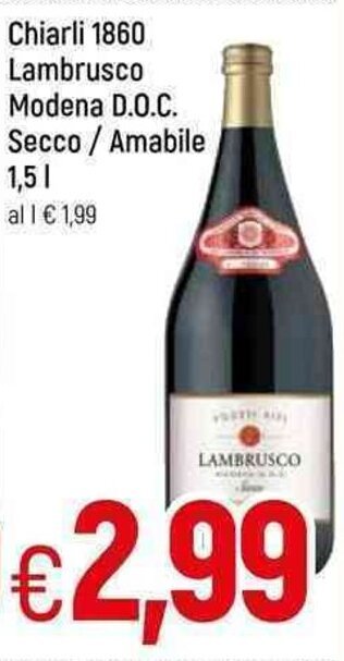 Chiarli 1860 Lambrusco Modena D.O.C. Secco/Amabile 1,5 l